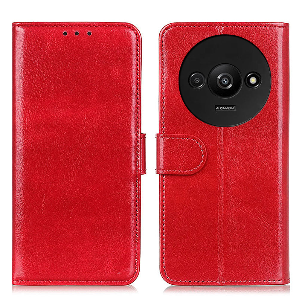 For Xiaomi Redmi A3 / Poco C61 4G Case Crazy Horse Texture Horizontal Flip Leather Phone Cover For Xiaomi Redmi A3 / Poco C61 4G Case Crazy Horse Texture Horizontal Flip Leather Phone Cover